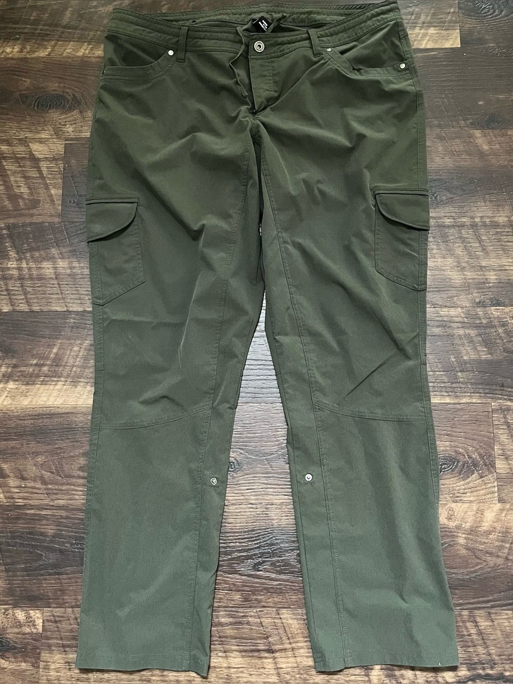 Kuhl 6495 Olive green Freeflex roll up outdoor hiking convertible pants 18W read